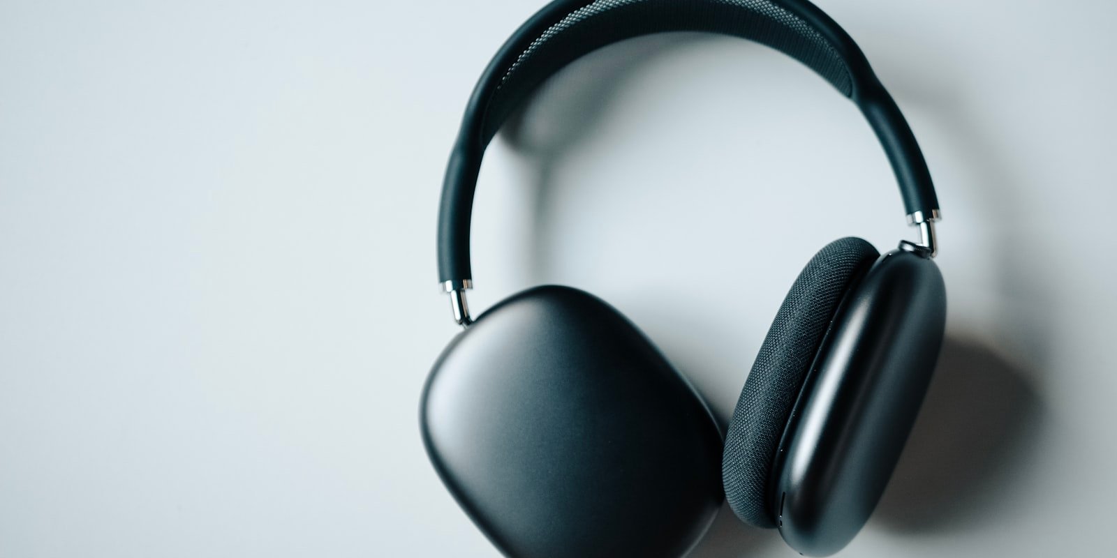 Studio shot of over-ear headphones on a white background